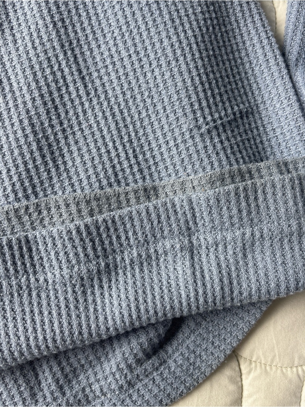 Waffle Knit 3-Piece Loungewear Set - Light Blue - Picture 3 of 3